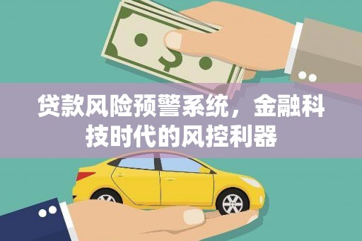 田林贷款风险预警系统，金融科技时代的风控利器