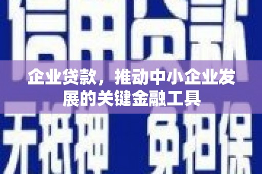 铜梁企业贷款，推动中小企业发展的关键金融工具