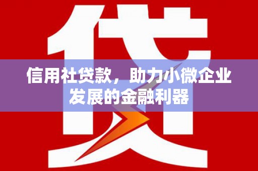 赣榆信用社贷款，助力小微企业发展的金融利器